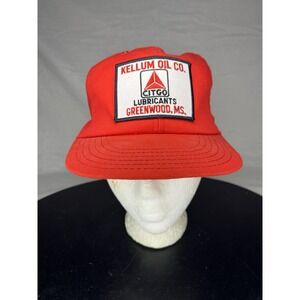 Vintage Citgo Lubricants SnapBack Mesh Trucker Hat Cap Red USA Made